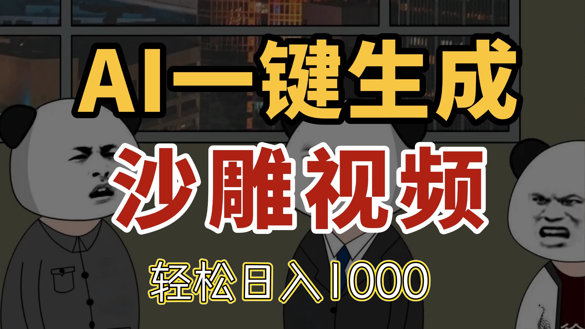 AI一键生成沙雕视频，一条视频千万播放，轻松日入1000-百赚智库