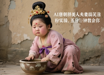 AI唐朝胖美人夫妻搞笑涨粉实操，五分钟教会你-百赚智库