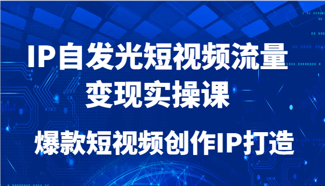 IP自发光短视频流量变现实操课，爆款短视频创作IP打造-百赚智库