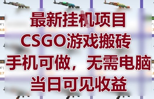 最新挂G项目，CSGO游戏搬砖，手机可做，无需电脑，当日见收益【揭秘】-百赚智库